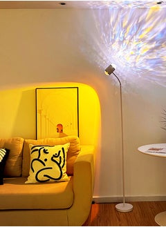 Sharpdo Living Room Floor Lamp Modern Standing Floor Lamp Smart LED Floor Lamp With Unique Water Ripple Light Special Gift Of 4 Color Cards White 20x20x160 centimeter  - Image 3
