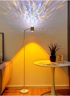 Sharpdo Living Room Floor Lamp Modern Standing Floor Lamp Smart LED Floor Lamp With Unique Water Ripple Light Special Gift Of 4 Color Cards White 20x20x160 centimeter  - Image 2