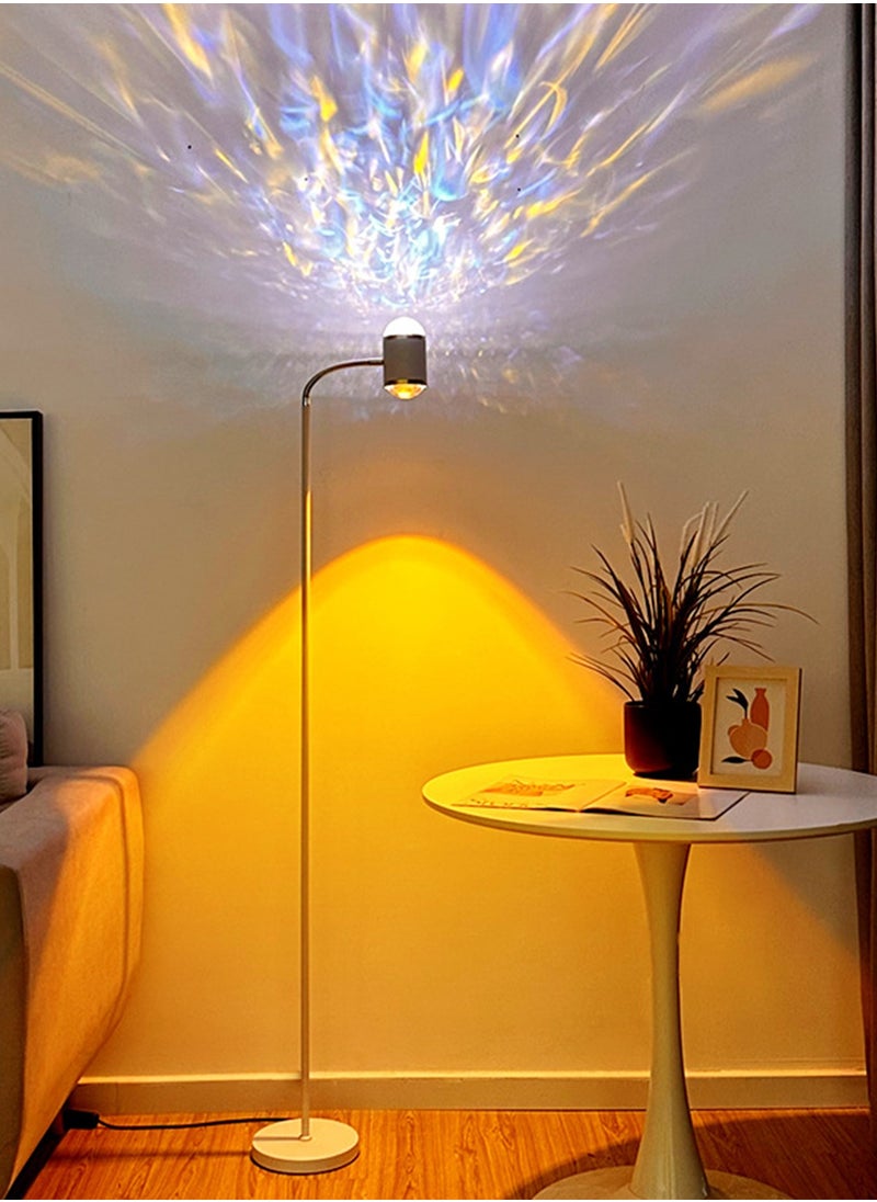 Sharpdo Living Room Floor Lamp Modern Standing Floor Lamp Smart LED Floor Lamp With Unique Water Ripple Light Special Gift Of 4 Color Cards White 20x20x160 centimeter  - Image 2