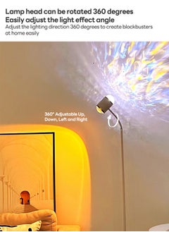 Sharpdo Living Room Floor Lamp Modern Standing Floor Lamp Smart LED Floor Lamp With Unique Water Ripple Light Special Gift Of 4 Color Cards White 20x20x160 centimeter  - Image 5