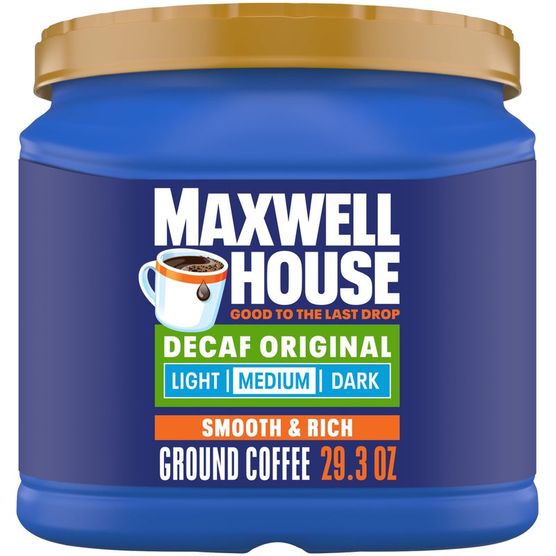 Maxwell House Decaffeinated Original Medium Roast Ground Coffee, 29.3 oz Canister - Image 1