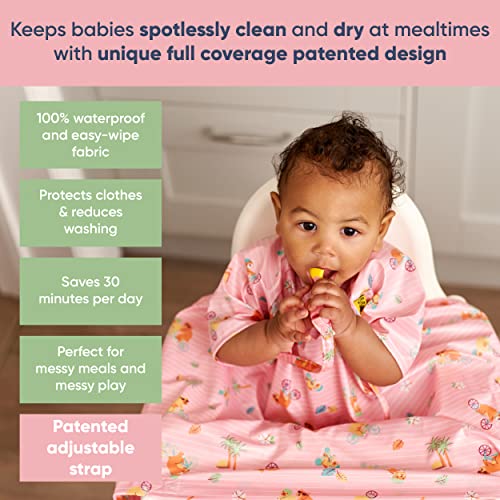 BIBaDO - Short Sleeve Baby Bibs - Babies & Toddlers 6-36 Months - Coverall Baby Led Weaning Bib - Easy Wipe, Soft, Waterproof - Image 2