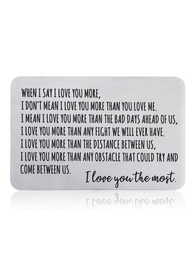 phomemo Wallet Insert Card Anniversary Gifts For Men Husband From Wife Girlfriend Boyfriend Birthday Gifts Metal Mini Love Note  Wedding Gifts For Groom Bride Him Her Deployment Gifts  - Image 5