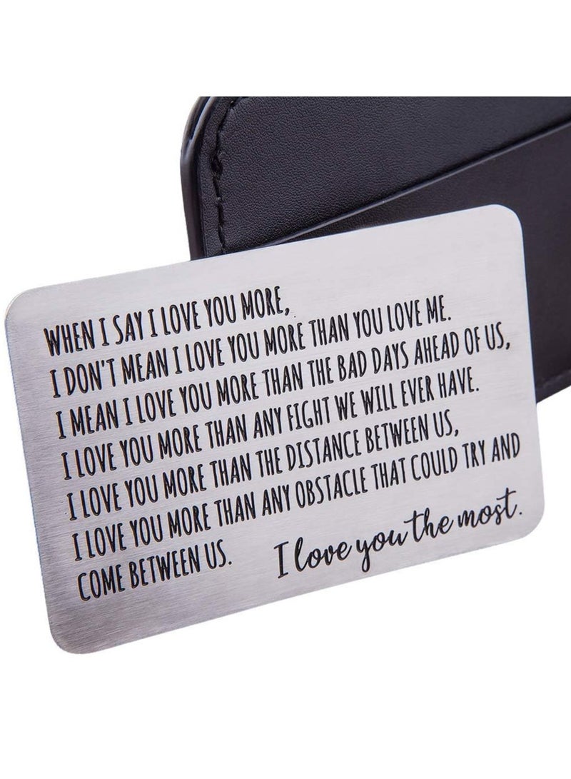 phomemo Wallet Insert Card Anniversary Gifts For Men Husband From Wife Girlfriend Boyfriend Birthday Gifts Metal Mini Love Note  Wedding Gifts For Groom Bride Him Her Deployment Gifts  - Image 2