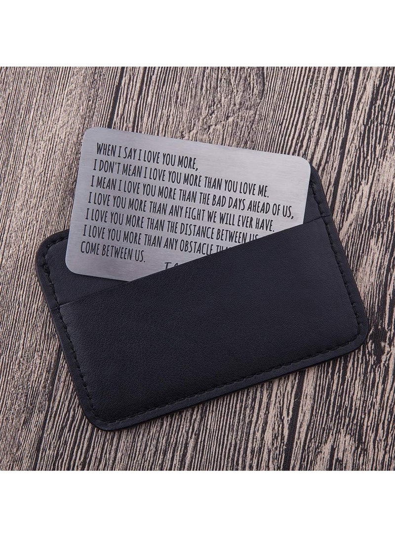 phomemo Wallet Insert Card Anniversary Gifts For Men Husband From Wife Girlfriend Boyfriend Birthday Gifts Metal Mini Love Note  Wedding Gifts For Groom Bride Him Her Deployment Gifts  - Image 3