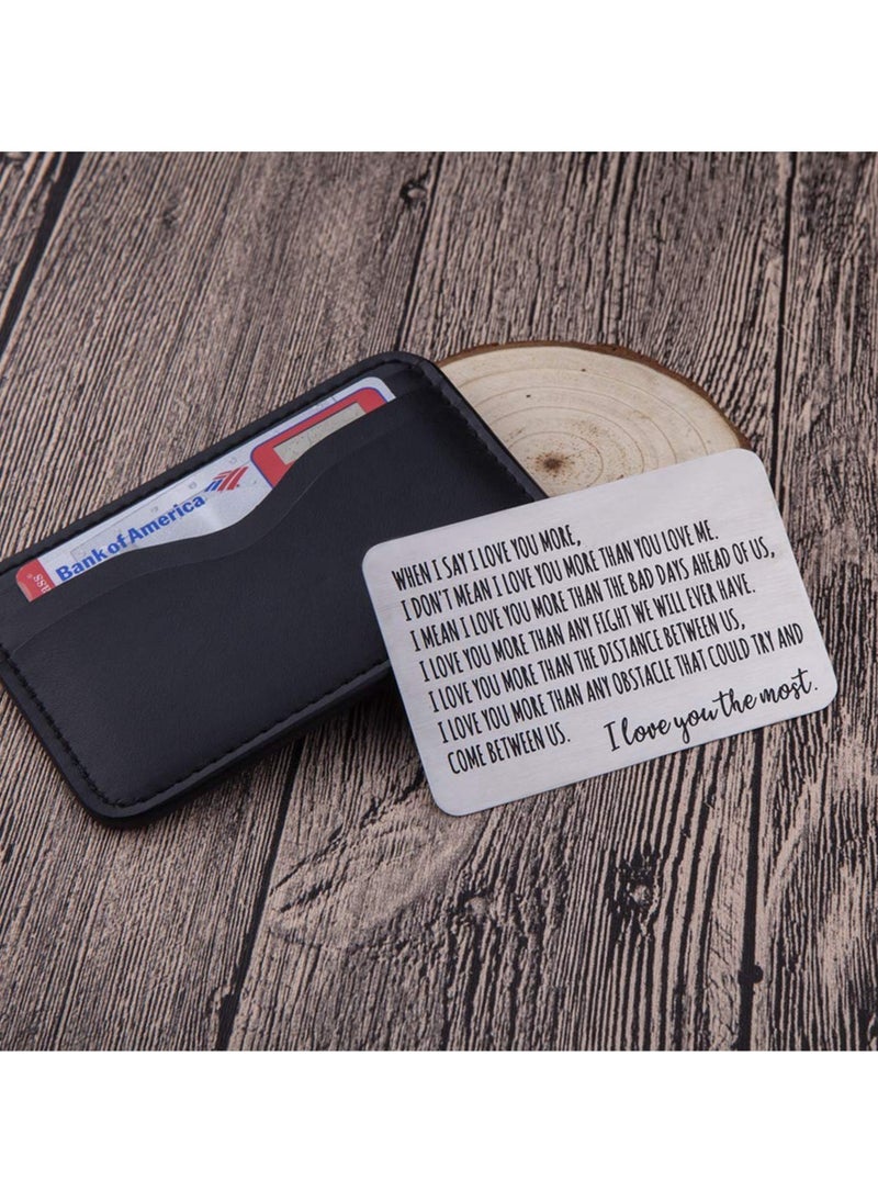 phomemo Wallet Insert Card Anniversary Gifts For Men Husband From Wife Girlfriend Boyfriend Birthday Gifts Metal Mini Love Note  Wedding Gifts For Groom Bride Him Her Deployment Gifts  - Image 3