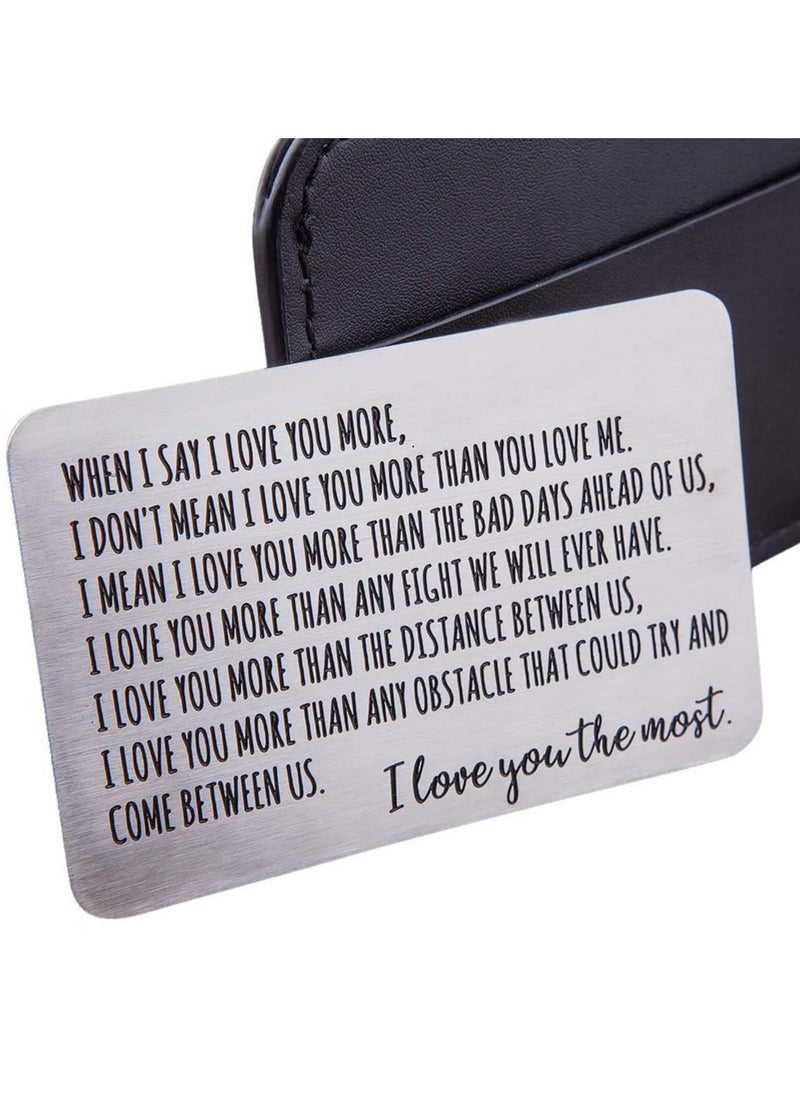 phomemo Wallet Insert Card Anniversary Gifts For Men Husband From Wife Girlfriend Boyfriend Birthday Gifts Metal Mini Love Note  Wedding Gifts For Groom Bride Him Her Deployment Gifts  - Image 1