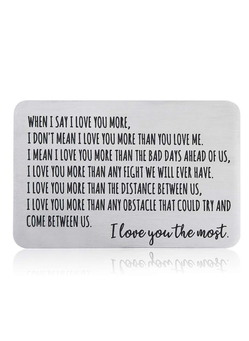 phomemo Wallet Insert Card Anniversary Gifts For Men Husband From Wife Girlfriend Boyfriend Birthday Gifts Metal Mini Love Note  Wedding Gifts For Groom Bride Him Her Deployment Gifts  - Image 4