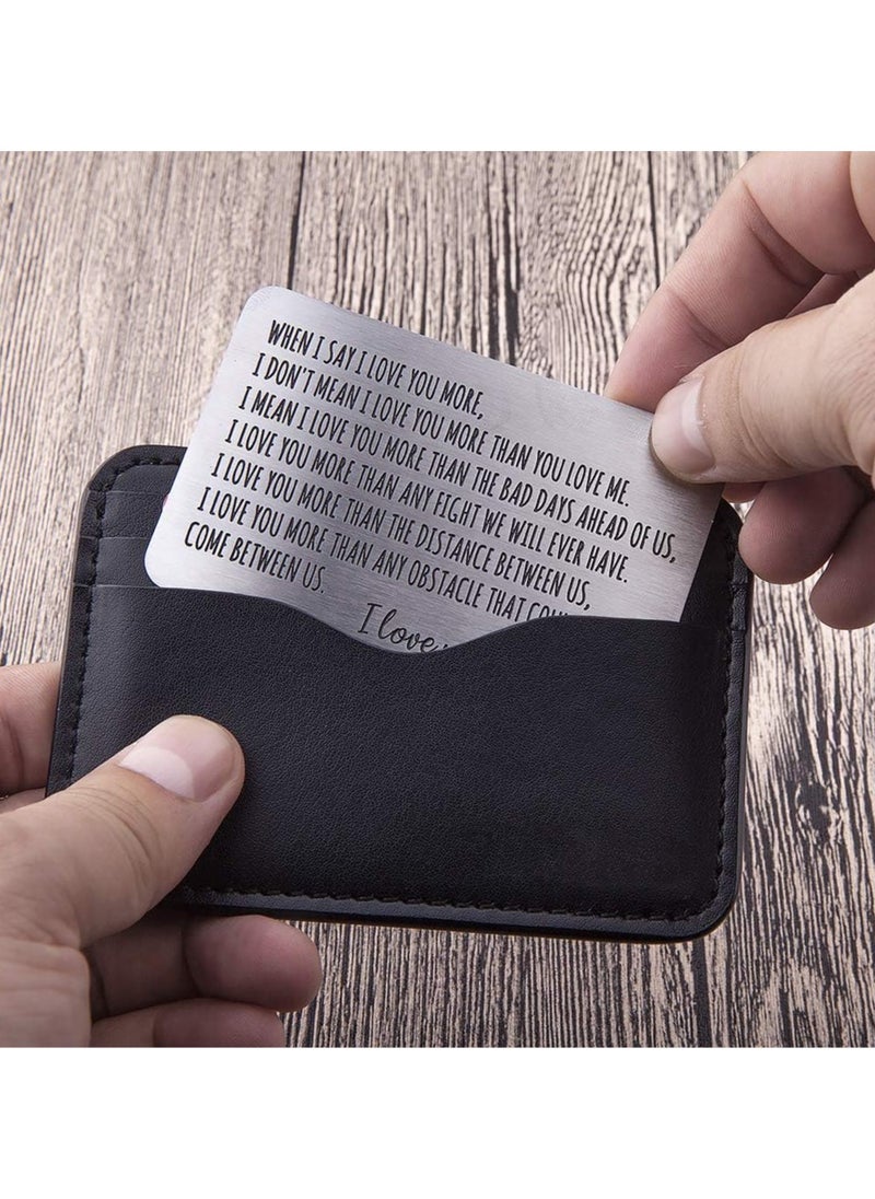 phomemo Wallet Insert Card Anniversary Gifts For Men Husband From Wife Girlfriend Boyfriend Birthday Gifts Metal Mini Love Note  Wedding Gifts For Groom Bride Him Her Deployment Gifts  - Image 5
