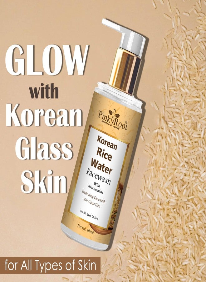 Pink Root Rice Water Face Wash with Niacinamide for Glass Skin 100ml - For Gently Cleanses Skin | Hydrates Skin - Image 3