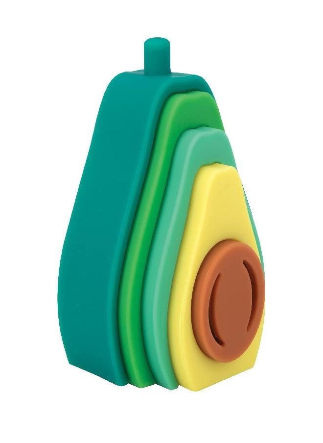 Nuby Nuby Soft Silicone Stackable Avocado Interactive Toy for Early Development, Creativity, 12+ Months  - Image 1