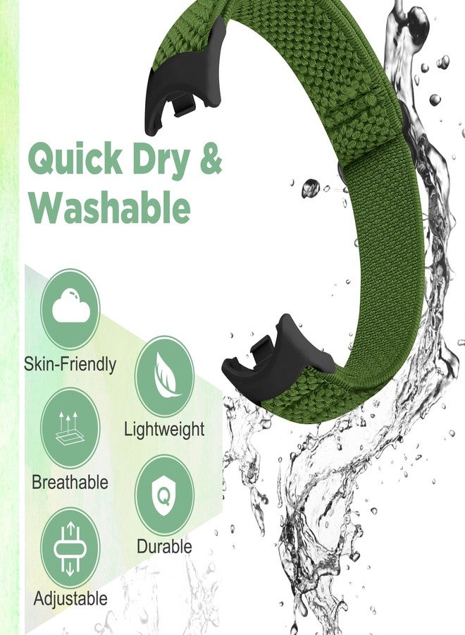 Bcuckood Elastic Bands Compatible with Xiaomi Mi Band 8 Women Men, Stretchy Solo Loop Soft Nylon Elastic Strap Replacement Wristband for Xiaomi Mi Band 8，3 Pack, Grey+Olive Green+Orange - Image 5