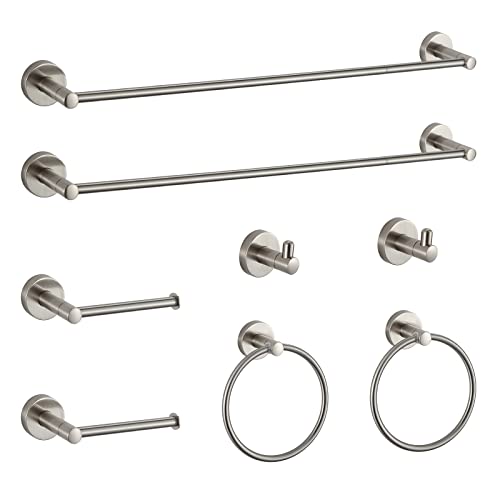 BGL Bathroom Hardware Set Brushed Nickel Bathroom Accessory Set Towel Bar 8 Pieces