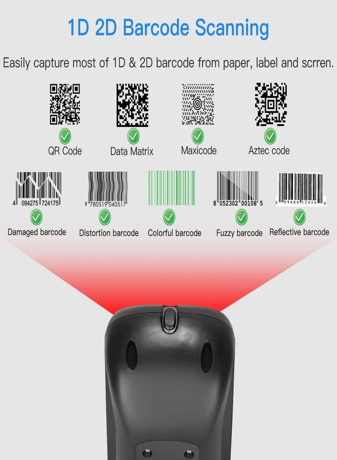 Eyoyo 2D Hands-Free Barcode Scanner, Omnidirectional USB Wired Desktop Barcode Reader 1D 2D PDF417 Data Matrix Bar Code Reader with Automatically Scanning for Retail Store Supermarket Mall Business - Image 5