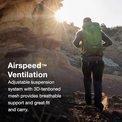 OSPREY حقيبة ظهر للمشي للرجال Osprey Stratos 24L، لون أزرق حوتي - Image 3