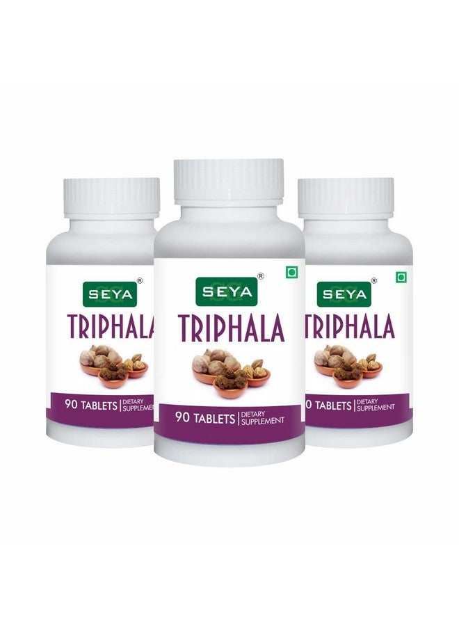 SEYA Triphala Tablet, 90 Tablets (Pack of 3) Herbal Supplement, Blend of Three Wonder Herb, Supports Bowel Wellness, Helps to Boost Immunity & Useful for Digestion, Antioxidant Properties - Image 1