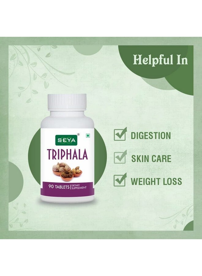 SEYA Triphala Tablet, 90 Tablets (Pack of 3) Herbal Supplement, Blend of Three Wonder Herb, Supports Bowel Wellness, Helps to Boost Immunity & Useful for Digestion, Antioxidant Properties - Image 2