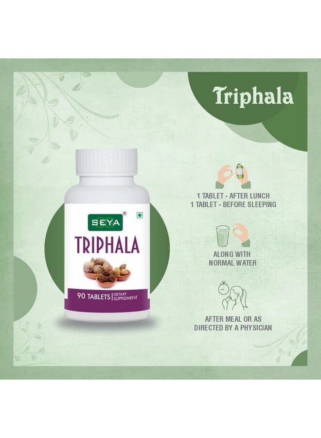 SEYA Triphala Tablet, 90 Tablets (Pack of 3) Herbal Supplement, Blend of Three Wonder Herb, Supports Bowel Wellness, Helps to Boost Immunity & Useful for Digestion, Antioxidant Properties - Image 3