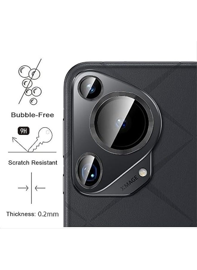 [Full Protection] Camera lens protector compatible with Huawei Pura 70 Ultra, [Double Protection] Metal + Tempered Glass, Camera Protector