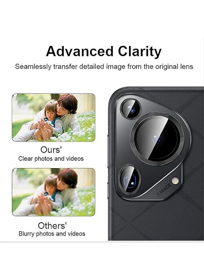 [Full Protection] Camera lens protector compatible with Huawei Pura 70 Ultra, [Double Protection] Metal + Tempered Glass, Camera Protector
