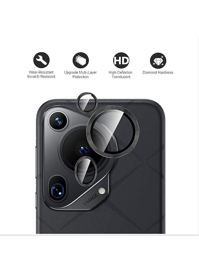 [Full Protection] Camera lens protector compatible with Huawei Pura 70 Ultra, [Double Protection] Metal + Tempered Glass, Camera Protector