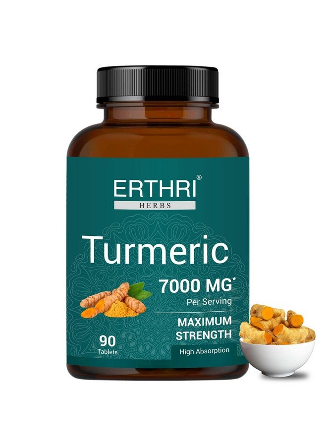 ERTHRI Turmeric Tablet - 7000mg, 90 tablets | 100% Natural Haldi Extracts | Helps Boost Immunity - Image 1