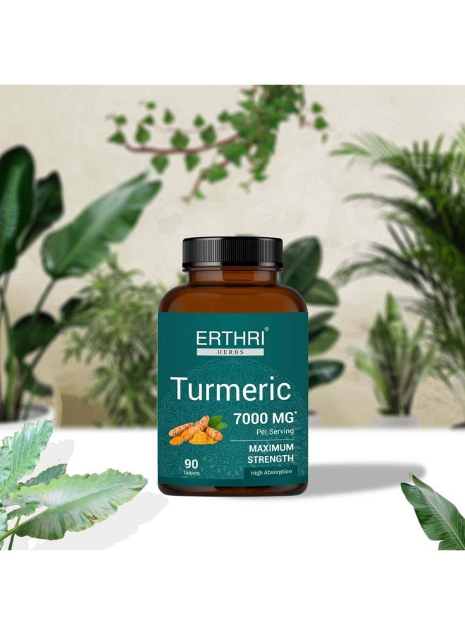 ERTHRI Turmeric Tablet - 7000mg, 90 tablets | 100% Natural Haldi Extracts | Helps Boost Immunity - Image 3