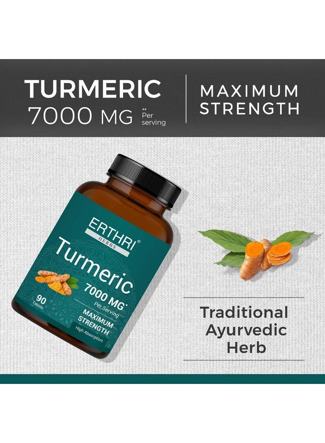 ERTHRI Turmeric Tablet - 7000mg, 90 tablets | 100% Natural Haldi Extracts | Helps Boost Immunity - Image 2