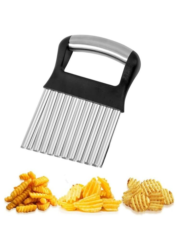 Oasisgalore Upgraded Large Crinkle Cutter, French Fry Slicer, Stainless Steel Vegetable Chopper  - Image 1