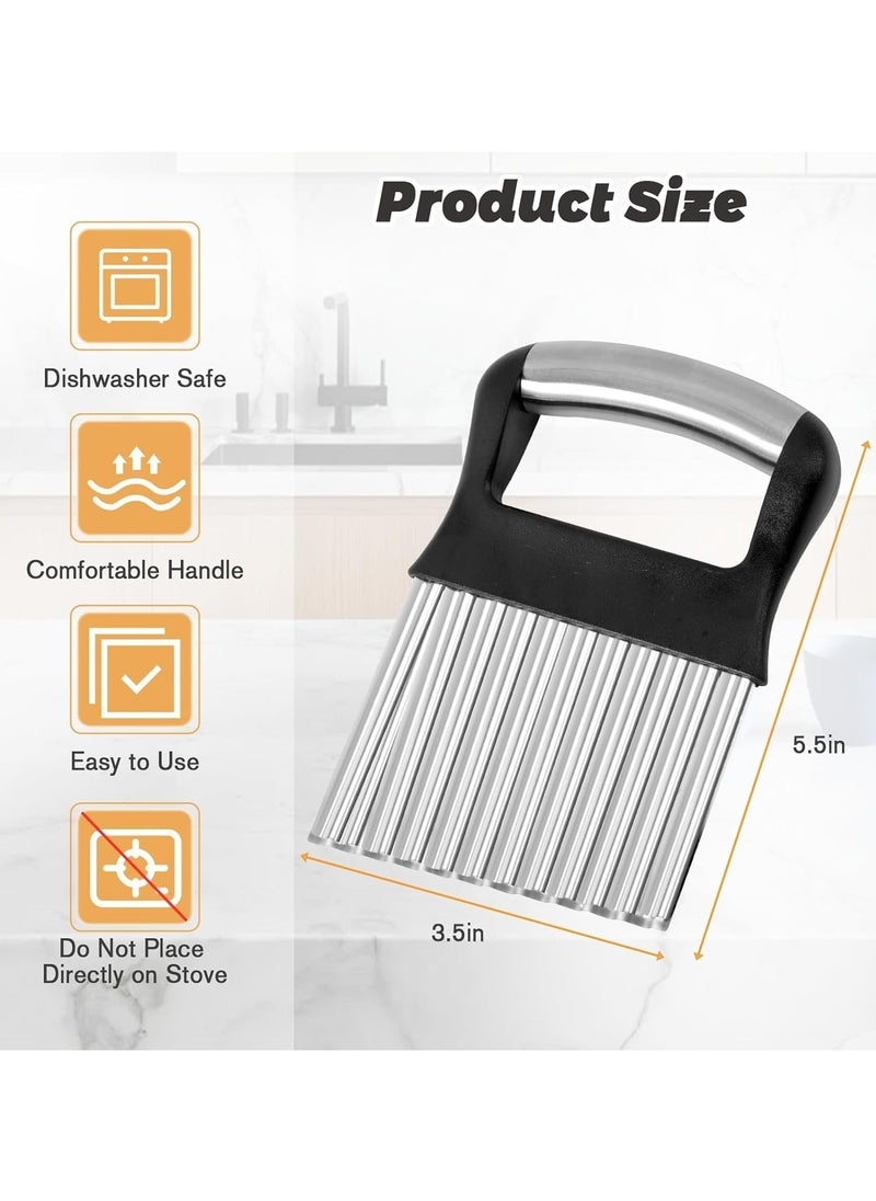 Oasisgalore Upgraded Large Crinkle Cutter, French Fry Slicer, Stainless Steel Vegetable Chopper  - Image 2