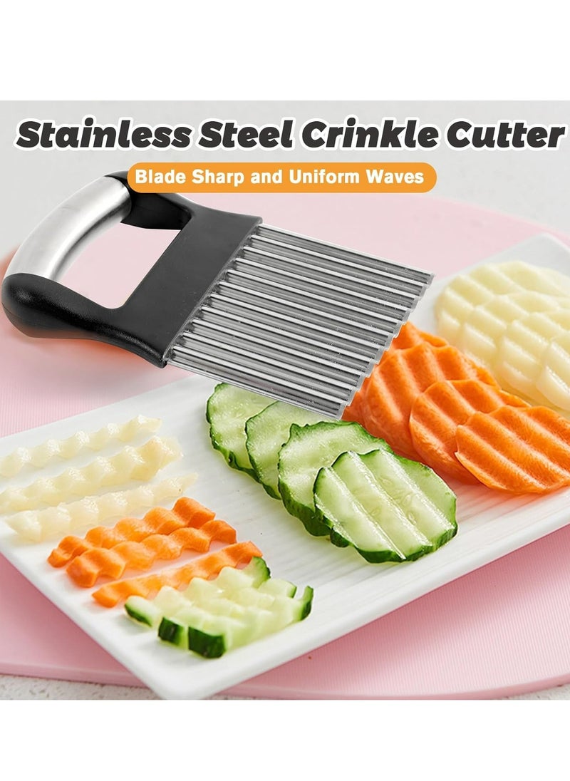 Oasisgalore Upgraded Large Crinkle Cutter, French Fry Slicer, Stainless Steel Vegetable Chopper  - Image 3