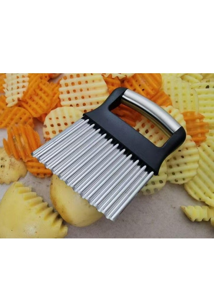 Oasisgalore Upgraded Large Crinkle Cutter, French Fry Slicer, Stainless Steel Vegetable Chopper  - Image 5
