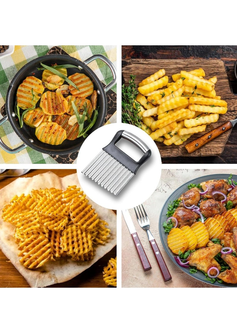 Oasisgalore - Upgraded Large Crinkle Cutter, French Fry Slicer, Stainless Steel Vegetable Chopper - Image 1