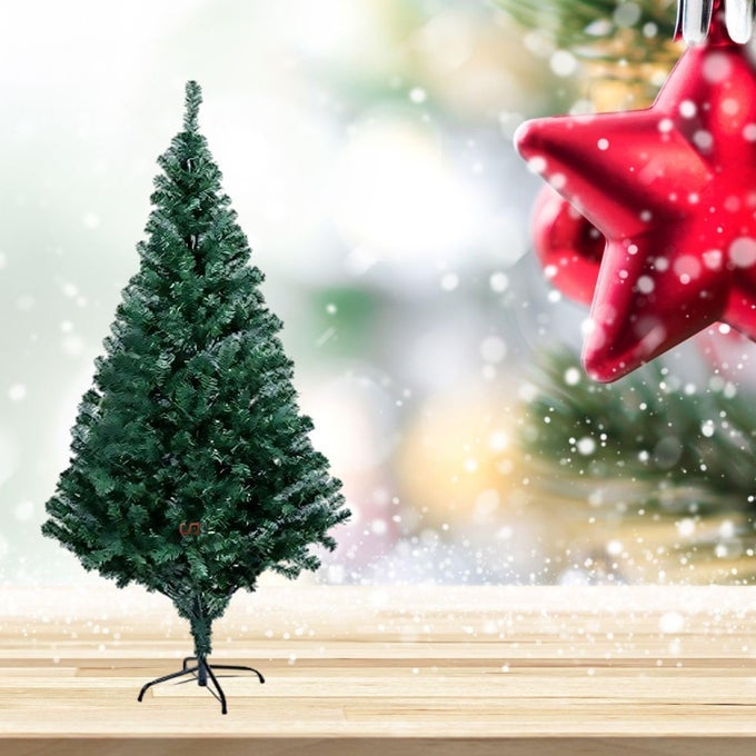 EFFORTLESS ELEGANCE DISCOVER THE MAGIC OF OUR FOLDABLE CHRISTMAS TREE EASY SETUP FOR JOYFUL CELEBRATIONS GREEN_48X5 INCH