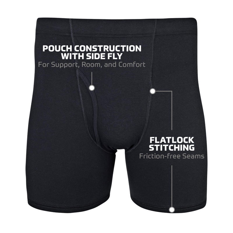 Gildan Men's Underwear Covered Waistband Boxer Briefs, Multipack, Black/Sport Grey Heather/Military Green (5-Pack), Large - Image 3