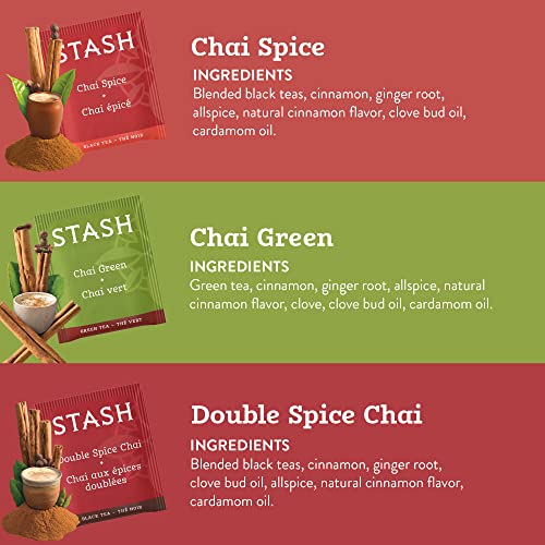 Stash Tea Chai Tea Variety Pack Sampler Assortment Caffeinated NonGMO Project Verified Premium Tea with No Artificial Ingredients 1820 Count Pack of 6 - Image 3