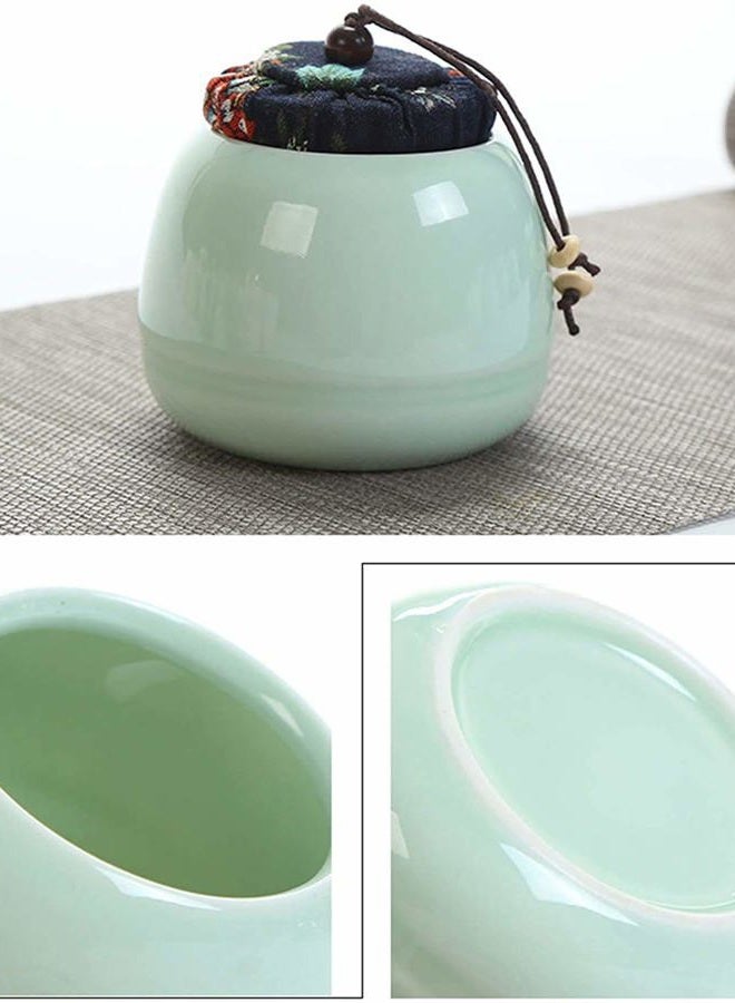 Hoobar Ceramic Kungfu Tea Set Travel Tea Set with Portable Teapot/Teacups/Tea Canister/Tea Tray and Travel Bag,Suitable for Travel/Home/Outdoor and Office (Peak Green) - Image 3