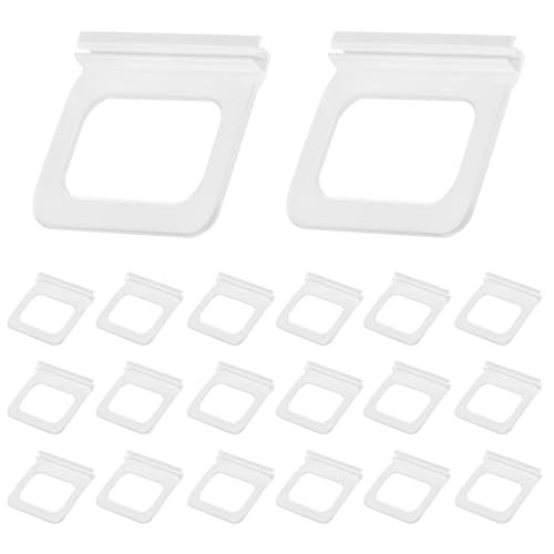 IFERLA Window Screen Pull Tabs 20 Pack Clear Hollow Flat Spline Channel Pull Lift Tabs Replacement Repair Clips Kit, Window Screen Frame Center Brace Privacy Screen Mounting Tabs - Image 1