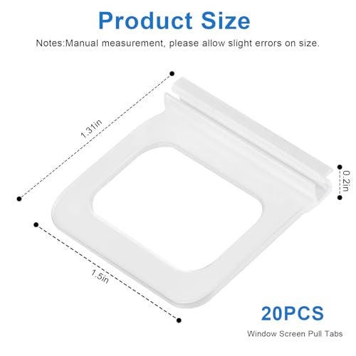 IFERLA Window Screen Pull Tabs 20 Pack Clear Hollow Flat Spline Channel Pull Lift Tabs Replacement Repair Clips Kit, Window Screen Frame Center Brace Privacy Screen Mounting Tabs - Image 4