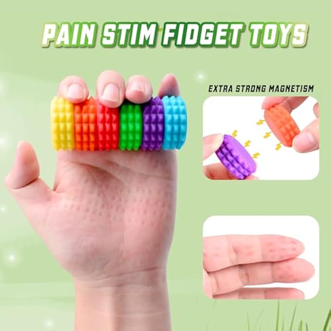 ASIOWELY Detachable Magnetic Little Ouchies Pain Fidget Toys,Spiky Pain Stim Fidget Sensory Toys for Adults Stress Relief,Valentines Day Gifts for Men Woman Quiet Fidgets Grippie Toy Office Workers - Image 3