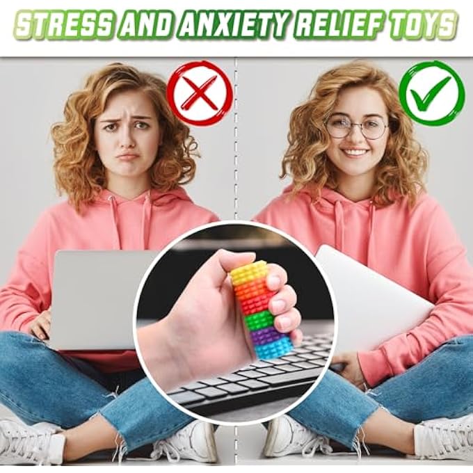 ASIOWELY Detachable Magnetic Little Ouchies Pain Fidget Toys,Spiky Pain Stim Fidget Sensory Toys for Adults Stress Relief,Valentines Day Gifts for Men Woman Quiet Fidgets Grippie Toy Office Workers - Image 5
