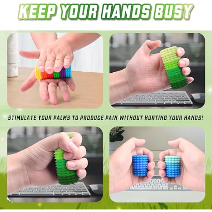 ASIOWELY Detachable Magnetic Little Ouchies Pain Fidget Toys,Spiky Pain Stim Fidget Sensory Toys for Adults Stress Relief,Valentines Day Gifts for Men Woman Quiet Fidgets Grippie Toy Office Workers - Image 2