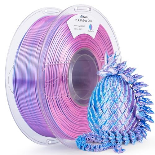 AMOLEN Silk PLA 3D Printer Filament, Dual Color Sky Blue Pink PLA 1.75mm, Shiny Color Change Filament 3D Printing PLA Filament for Most FDM 3D Printer, 1kg Spool(2.2lbs) - Image 1