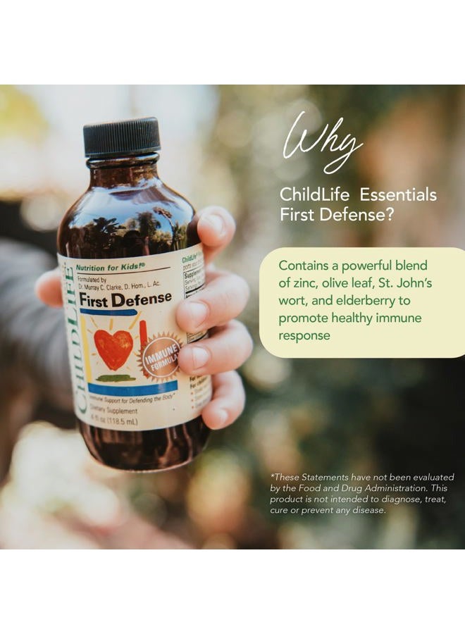CHILDLIFE ESSENTIALS First Defense - Kids Immune Support, Immune Support for Kids, Toddlers 1-3, Babies 6 Months+, Vitamin Syrup with Elderberry, Zinc, Non GMO, Gluten Free - 4 Fl Oz (Pack of 1) - Image 3