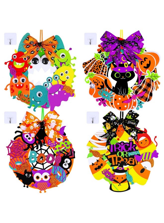 وينلين 12 مجموعة من أدوات الحرف اليدوية لعيد الهالوين، الحرف اليدوية الخريفية، زخارف أكاليل الزهور لعيد الهالوين، مجموعات فنية، وحش اليقطين، حلوى الذرة، العنكبوت، الخفاش، الفنون والحرف اليدوية، ملصقات رغوية لعيد الهالوين للأطفال، أنشطة الفصل الدراسي - Image 1