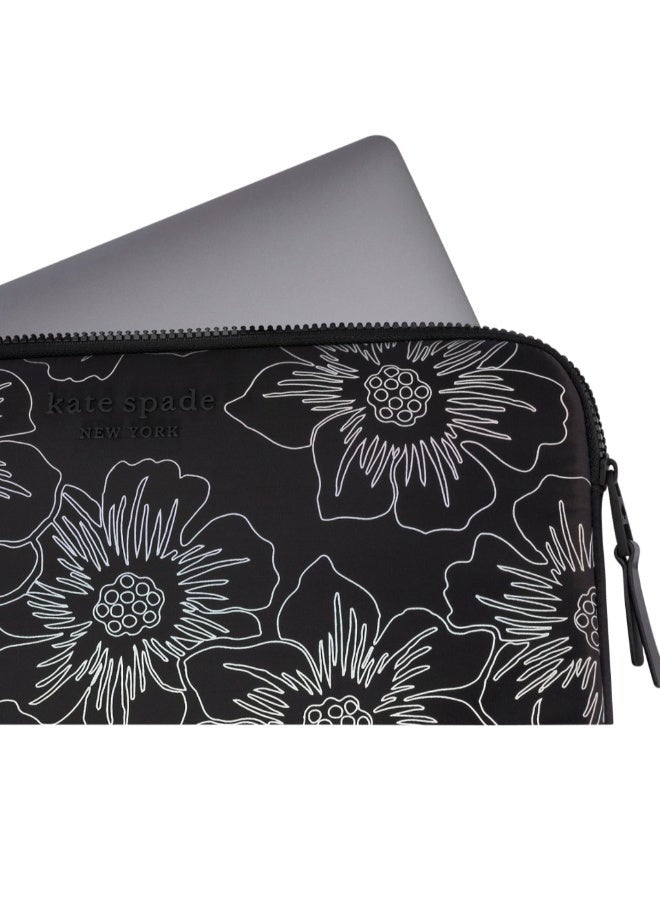 Kate Spade New York Puffer Universal Laptop Sleeve 13"/14" - Outer Slip Pocket for Small Accessory, Zipped Main Compartment, for M1/M2 Macbook Air/Pro & Similar size Laptops - Iridescent Black  - Image 2