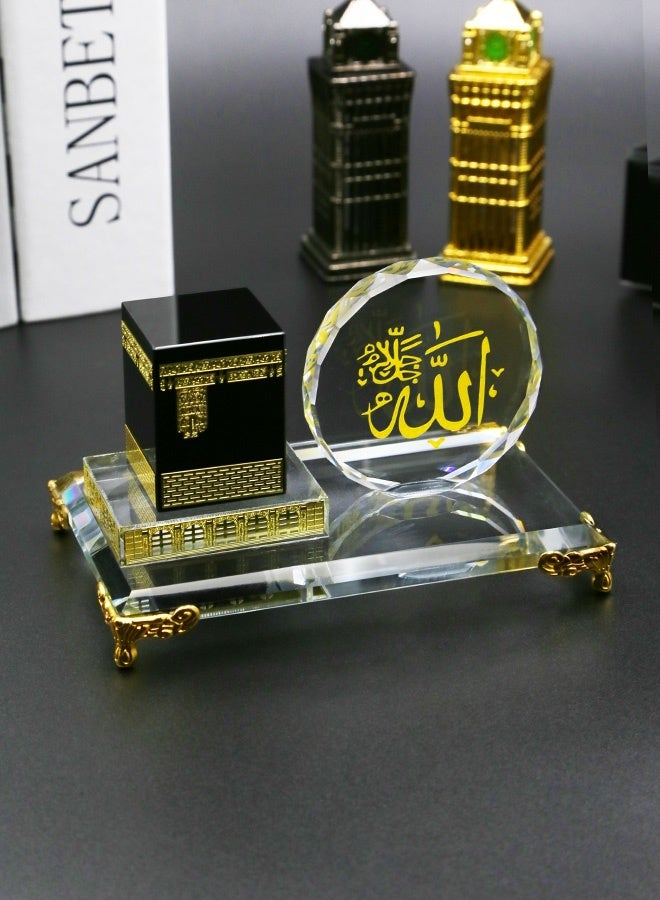 MHONGWEI "Kaaba Crystal 3D Sculpture - Islamic Sacred Architecture Desktop Ornament, Muslim Travel Souvenir, Holy Site Decorative Artifact for Office & Home Decor" - Image 2