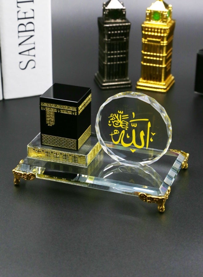 MHONGWEI "Kaaba Crystal 3D Sculpture - Islamic Sacred Architecture Desktop Ornament, Muslim Travel Souvenir, Holy Site Decorative Artifact for Office & Home Decor" - Image 1