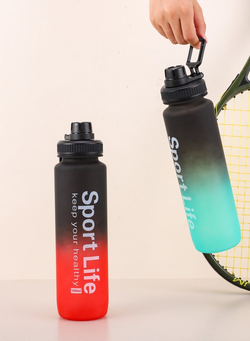 FFA SPORTS Fitness for All FFA SPORTS Sports Water Bottle, 800 ML with Time Marker | BPA Free | for Fitness Gym Outdoor Sports (Green & Black) - Image 2