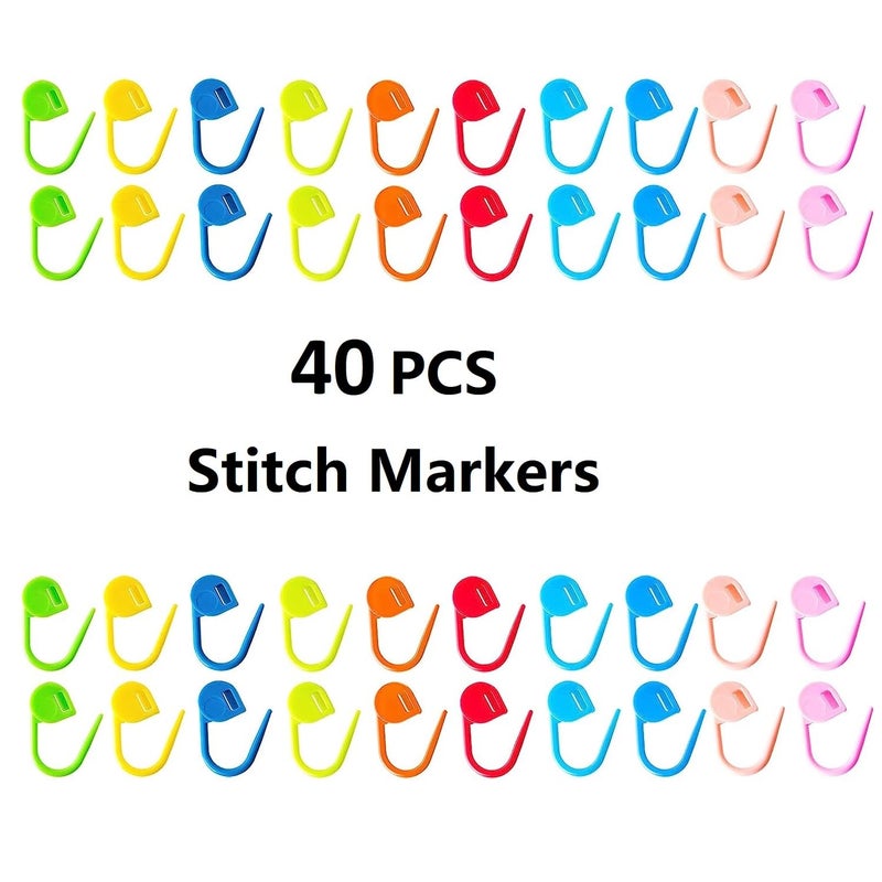 Zuoyou 6 Sets Mini Crochet Hook Keychain with 40pcs Plastic Colored Stitch Markers, Aluminum Crochet Knitting Needles 3 Sizes/Set (3mm/4mm/5mm) - Image 3